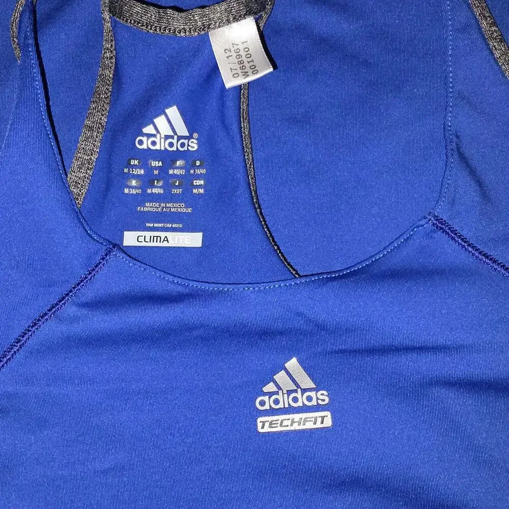 Adidas Blue Climalite Racerback Tank Top Medium - Picture 4 of 5